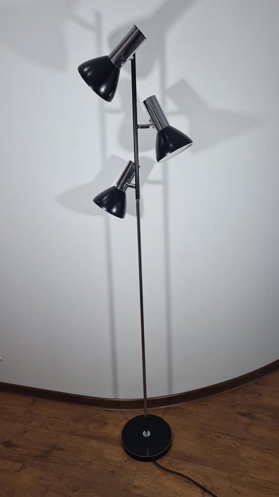 3 Arm Floor Lamp From Veb Leuchtenbau Neustadt, Gdr, 1970s photo furniture