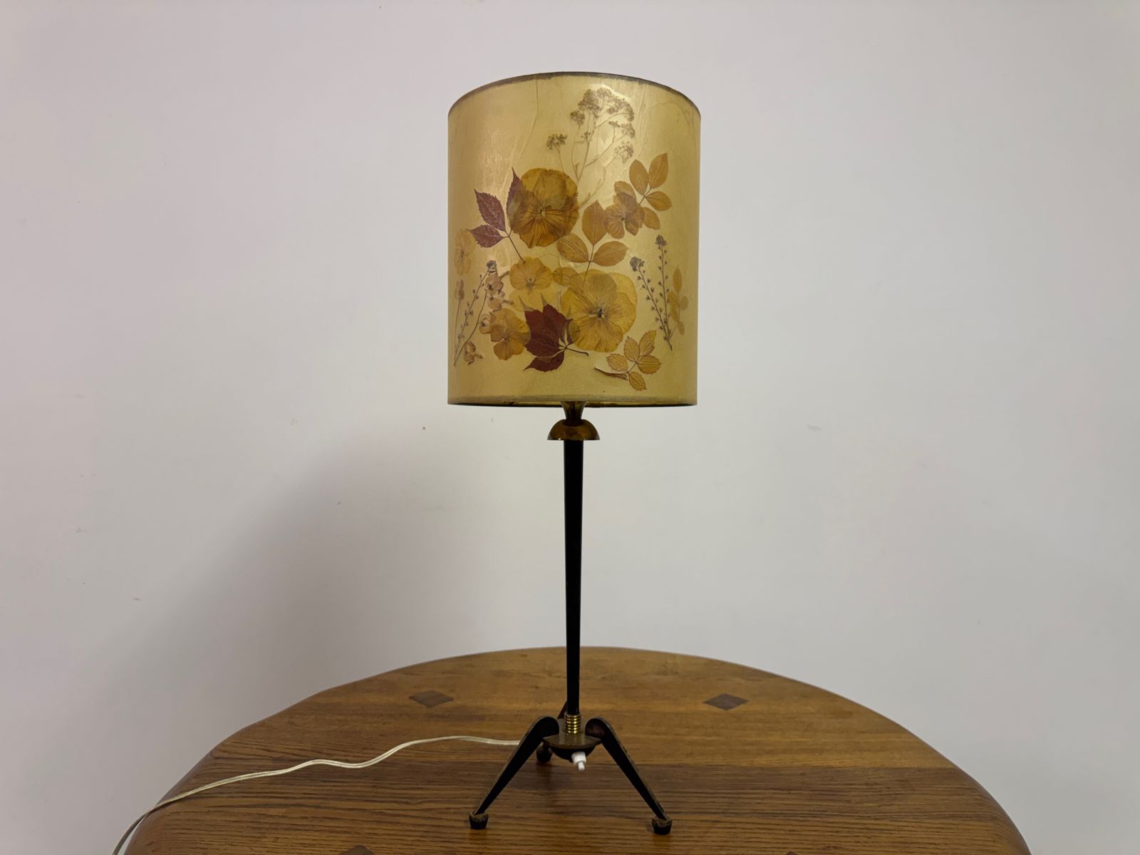 1960s French Brass And Metal Tripod Table Lamp photo buy