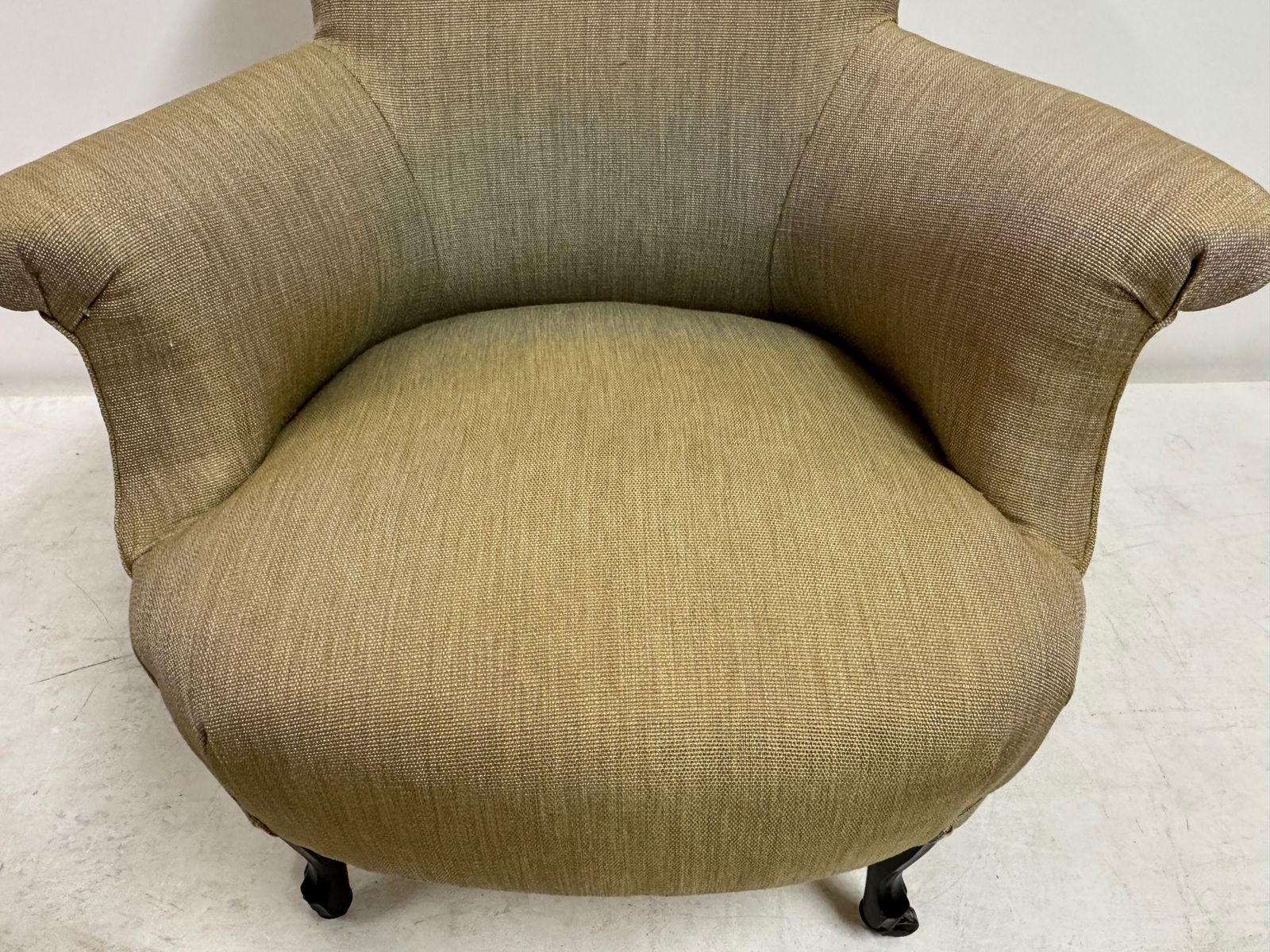 Antique Armchair In Neutral Fabric photo for sale