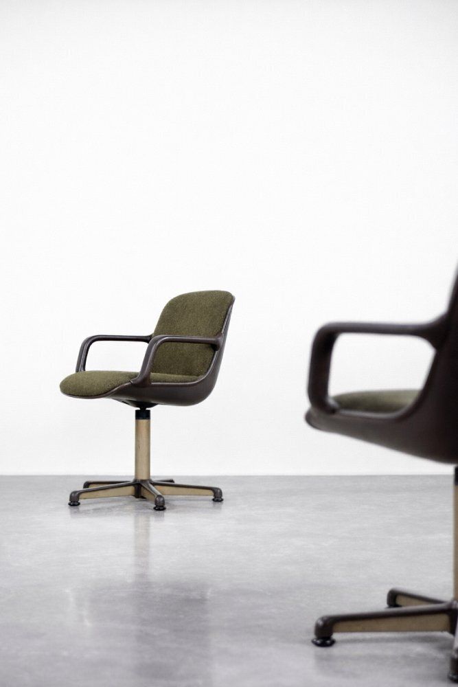 Mid Century Modern German Office Chairs By Pollock For Comforto, 1970s, Set Of 2 photo vintage