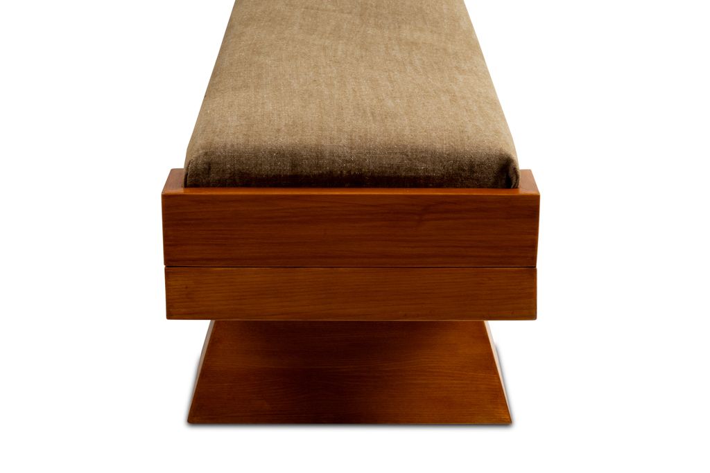 Bench In Ash Wood And Green Mohair Velvet. Contemporary photo buy