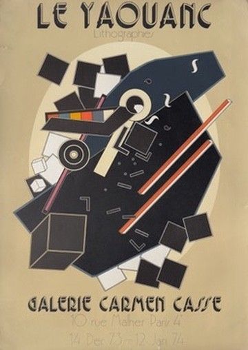 Alain Le Yaouanc Poster Lithographic Poster Carmen Cassé Paris 1974 Exhibition