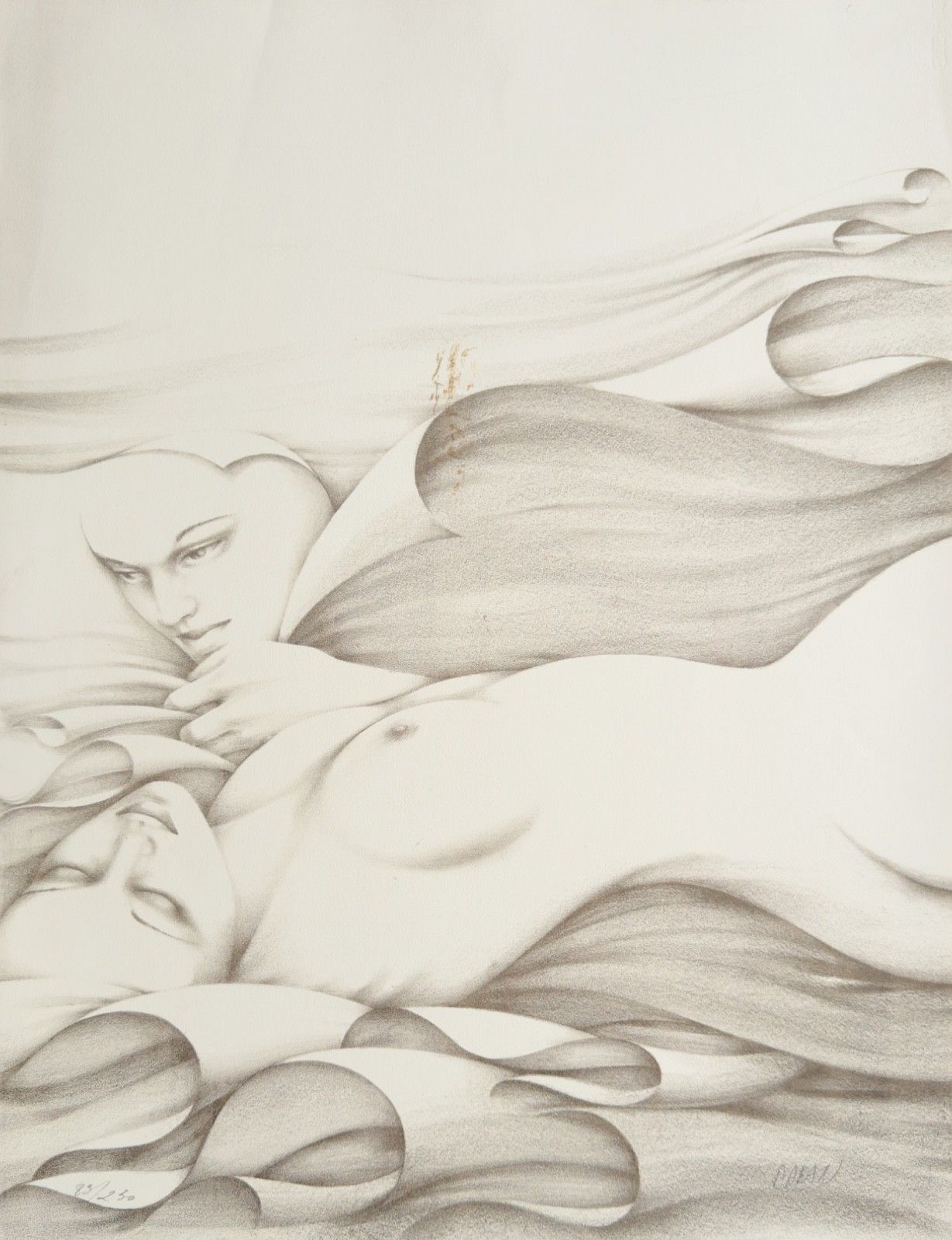 Gérard Daran Lithograph Signed Numbered Le Couple Erotica Nude Art