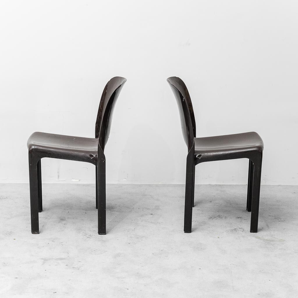 Pair Of Selene Chairs By Vico Magistretti For Artemide – Iconic 1960s Plastic Design photo Furniture