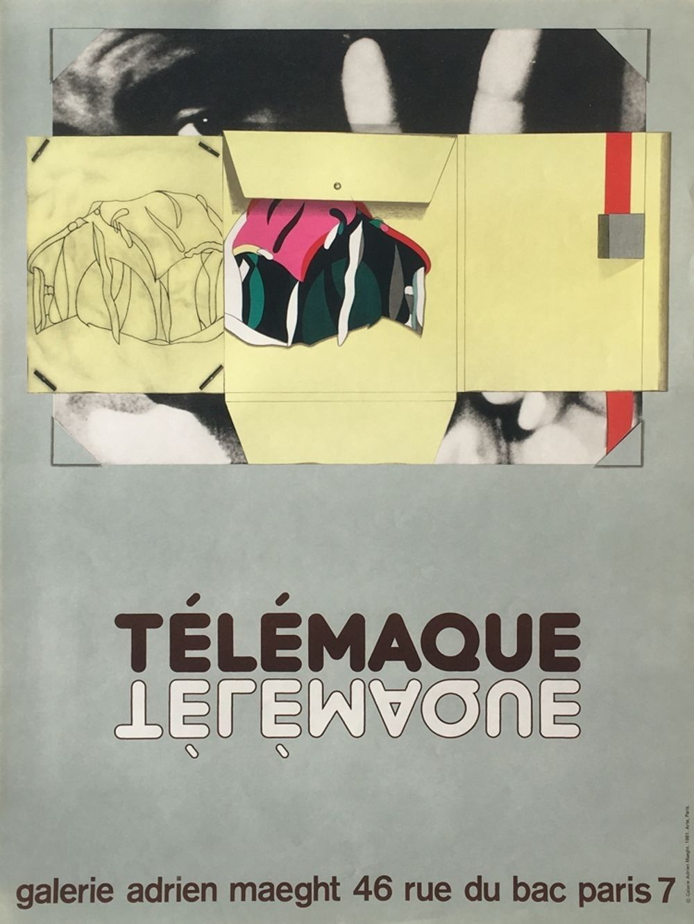 Hervé Telemaque Vintage Poster Poster Galerie Maeght Paris 1981