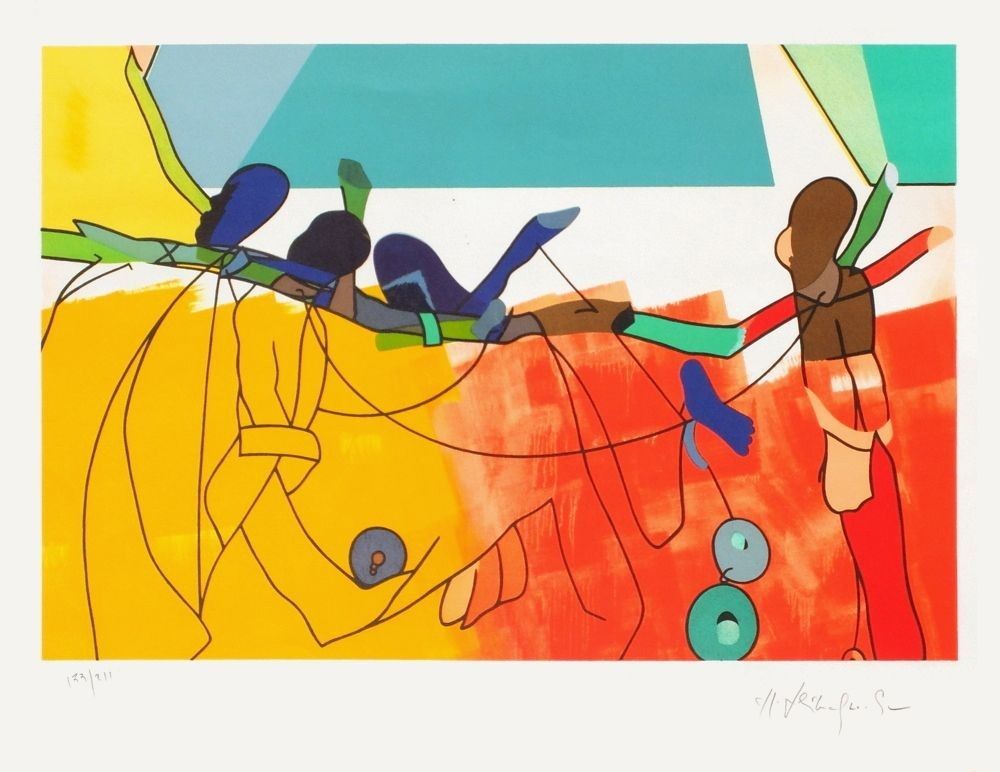 Hervé Telemaque Original Lithograph Signed Numbered 1992 50x65 Cm 1992