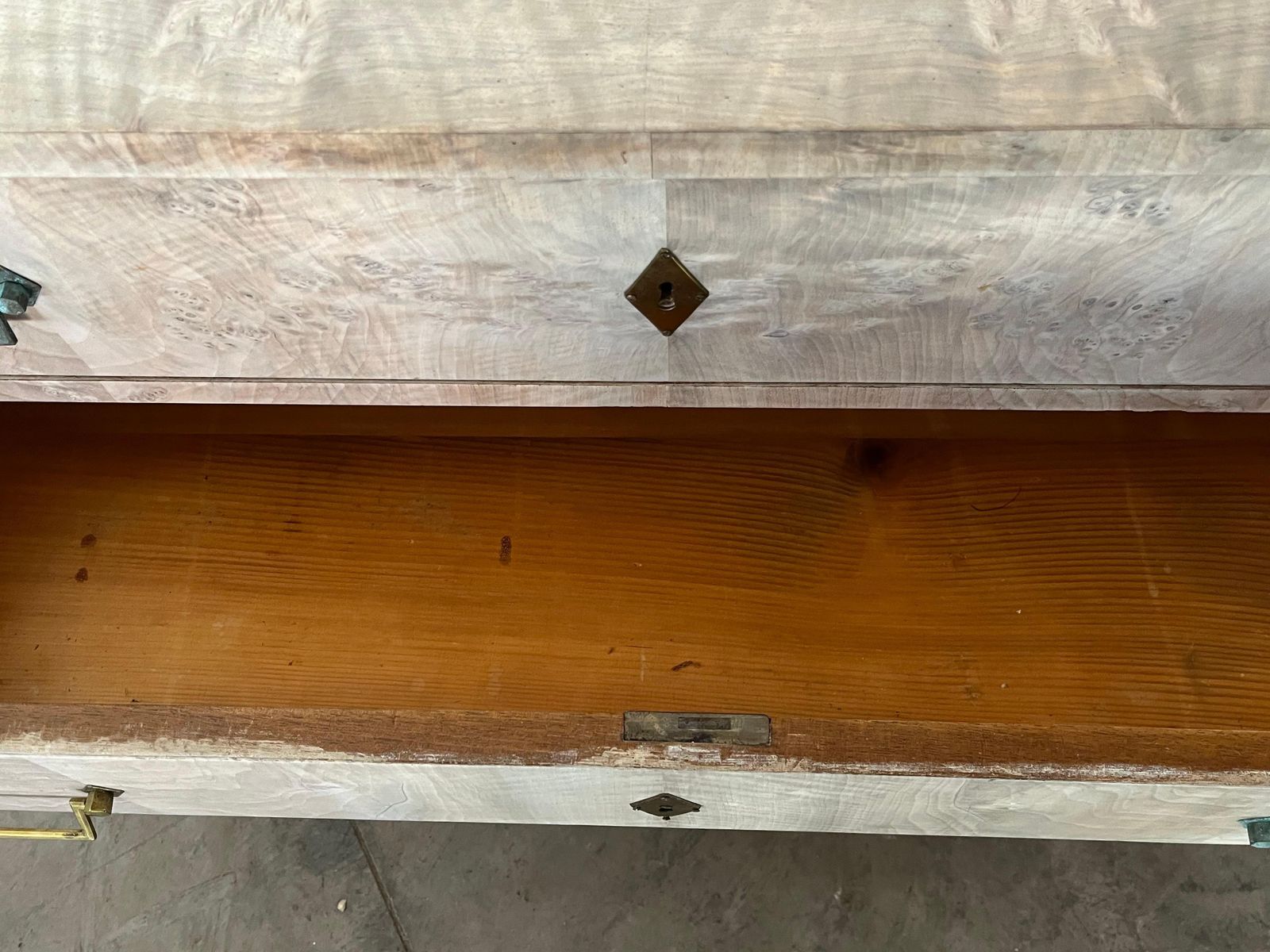 photo vinterior German Walnut Chest Of Drawers With Bookmatched Walnut Burl Book Matched Veneer