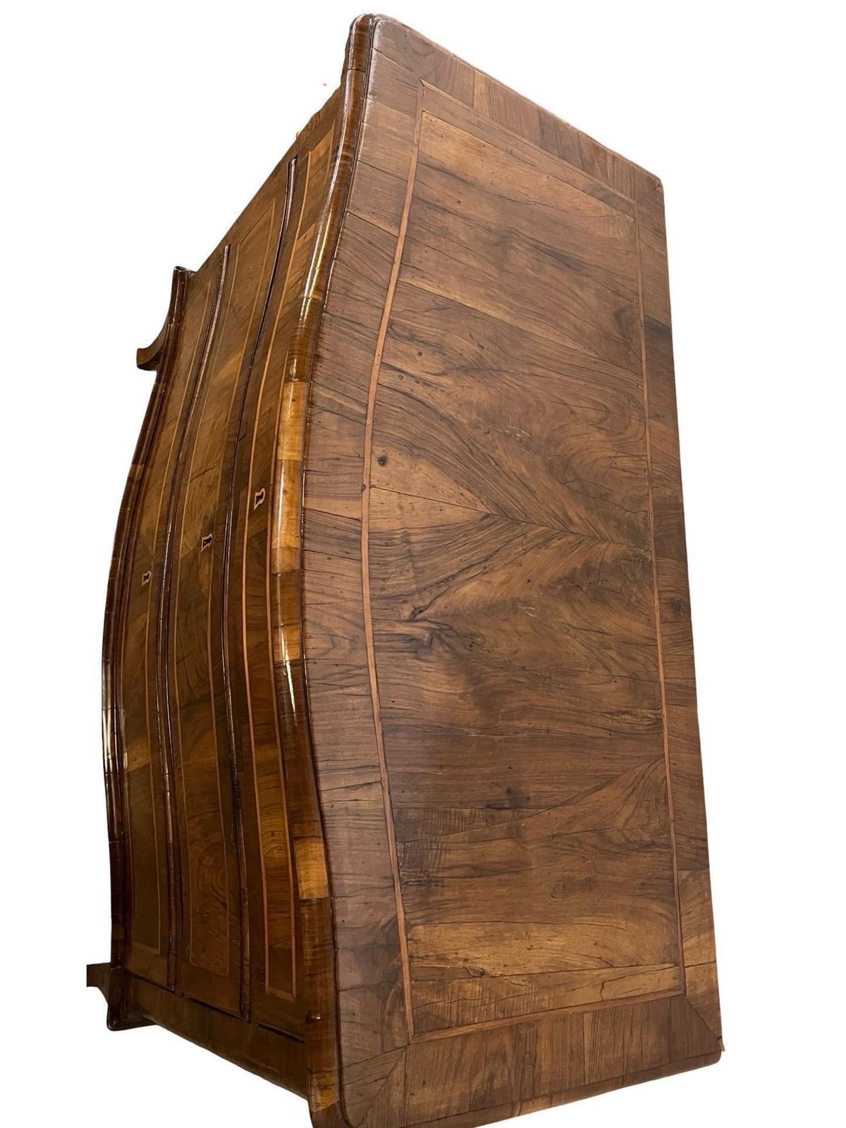 Italian Walnut Louis XV Chest Of Drawers, Commode With Burl Veneer photo buy