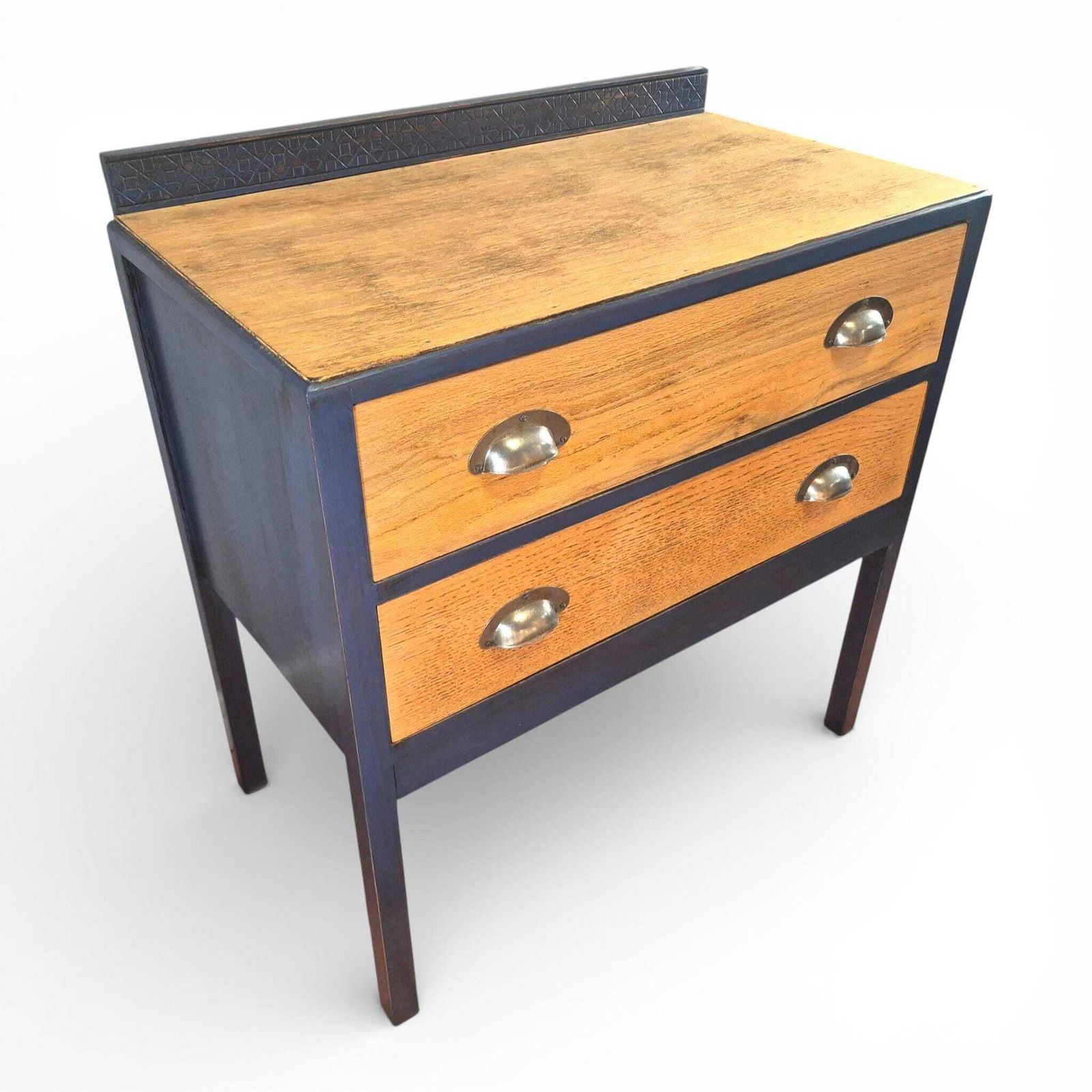 Vintage Oak Console Cabinet With Storage | Rustic Entryway Furniture Industrial Style photo furniture