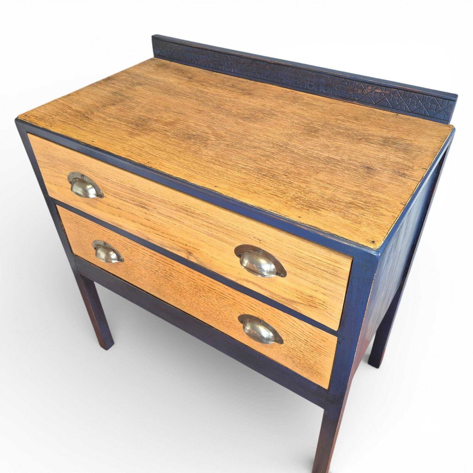 Vintage Oak Console Cabinet With Storage | Rustic Entryway Furniture Industrial Style photo 295.0