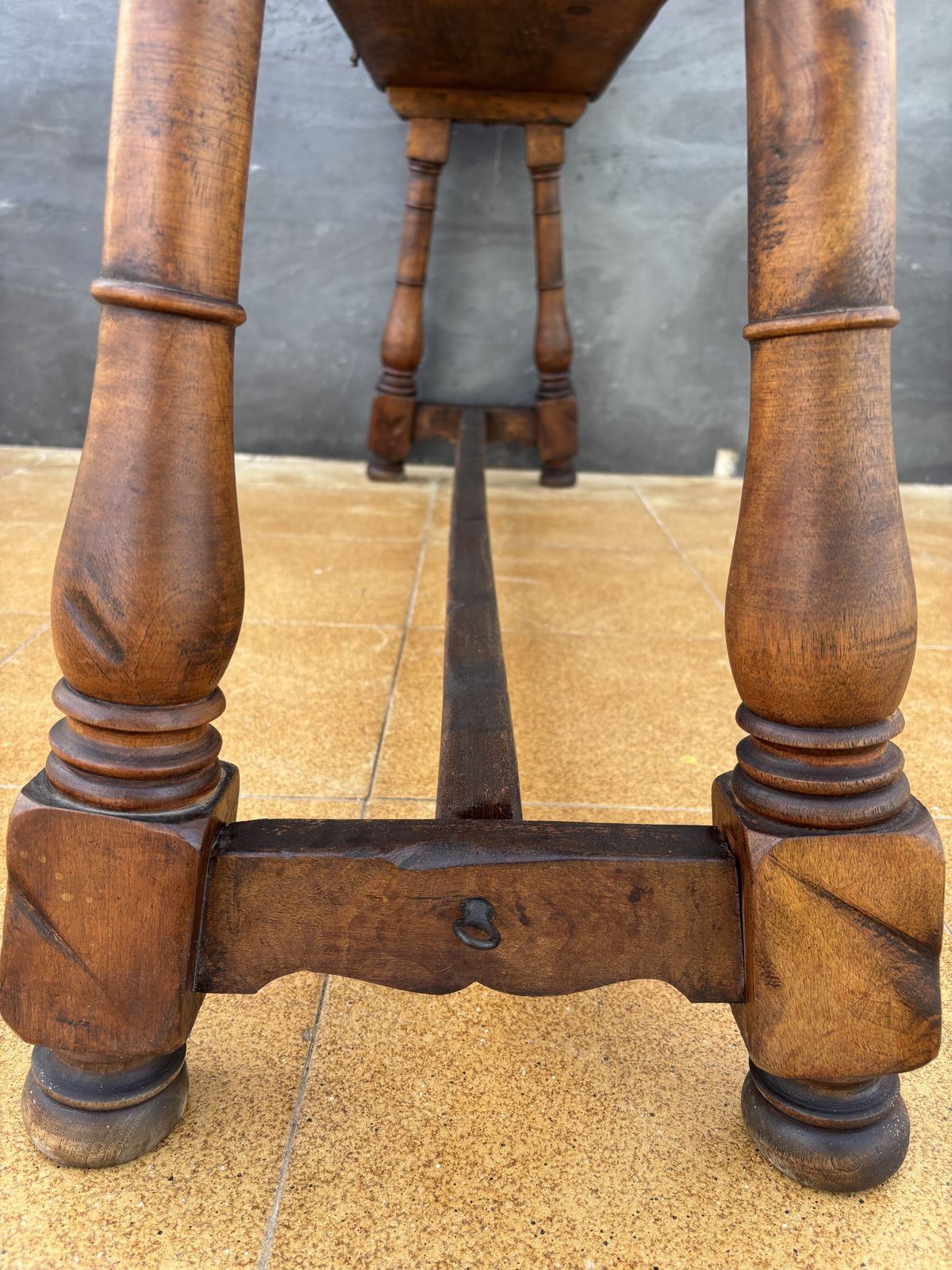 Spanish Renaissance Revival Three Drawer Console Table, Early 20th Century photo for sale