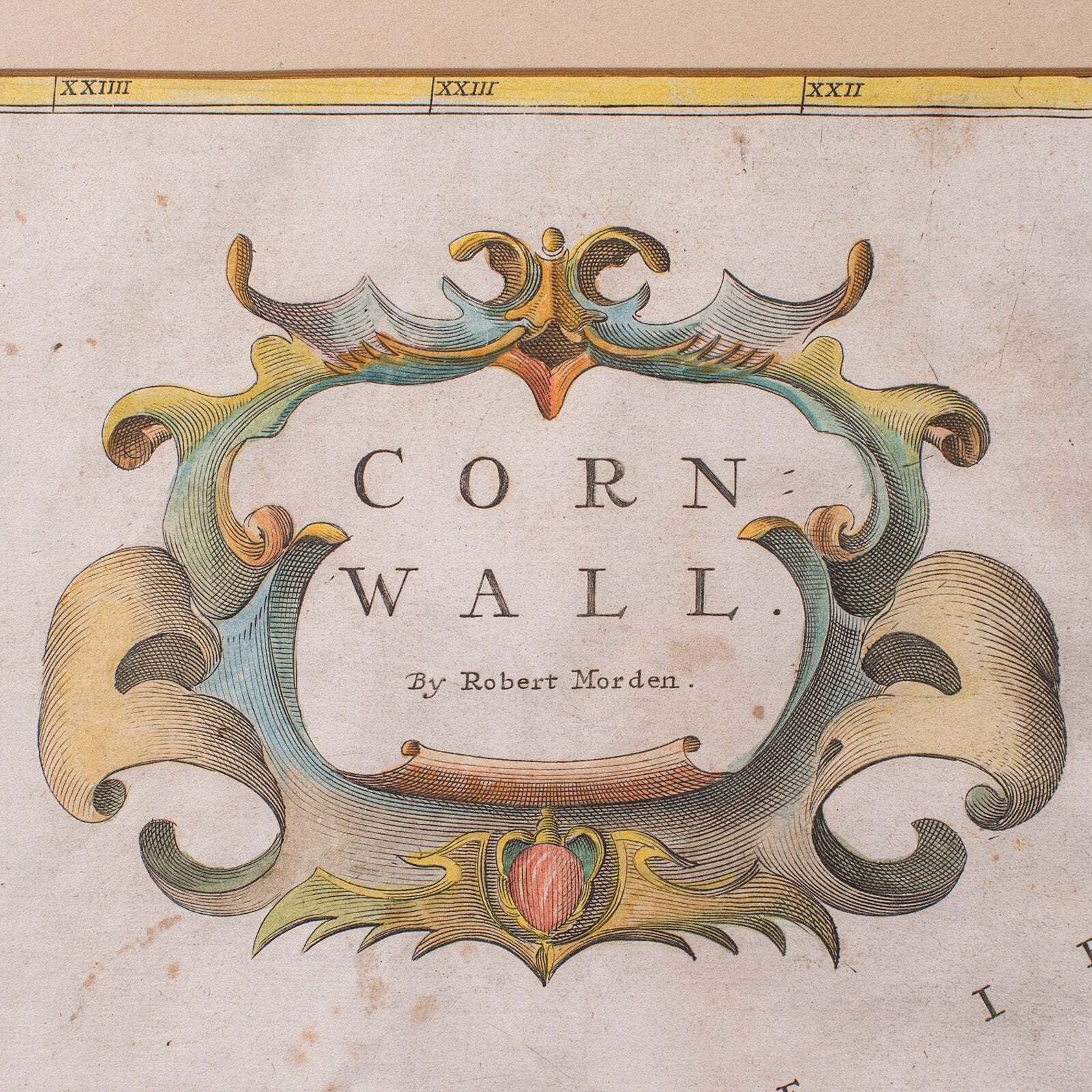 Antique Framed Cornwall Map, English, Atlas Cartography, Robert Morden, C.1700 photo 506.0