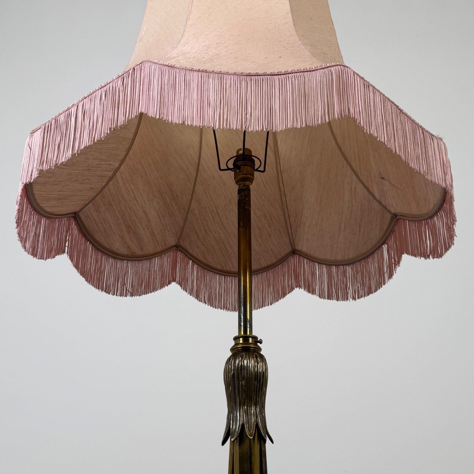 Antique 19th Century Decorative Brass Floor Standing Lamp ( Af 5282 ) photo Lighting
