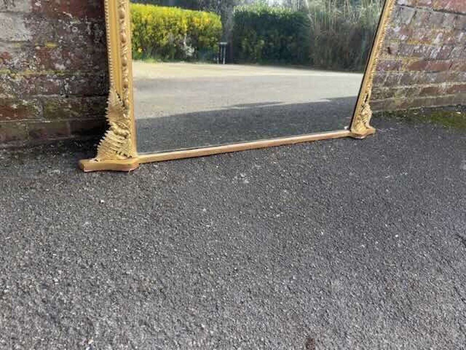 A Spectacular Large Antique English 19th Century Gilt Overmantle Mirror. photo vinterior