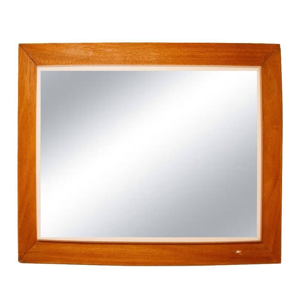 1950s Mid Century Wooden Frame With Mirror