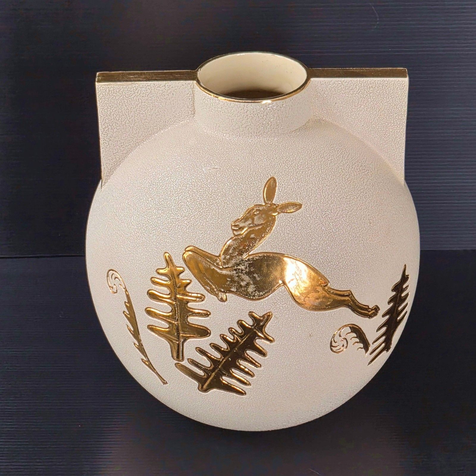 Vase Vintage Art Deco A La Biche 1930 Ceramique Manufacture De Sevres 30s Retro