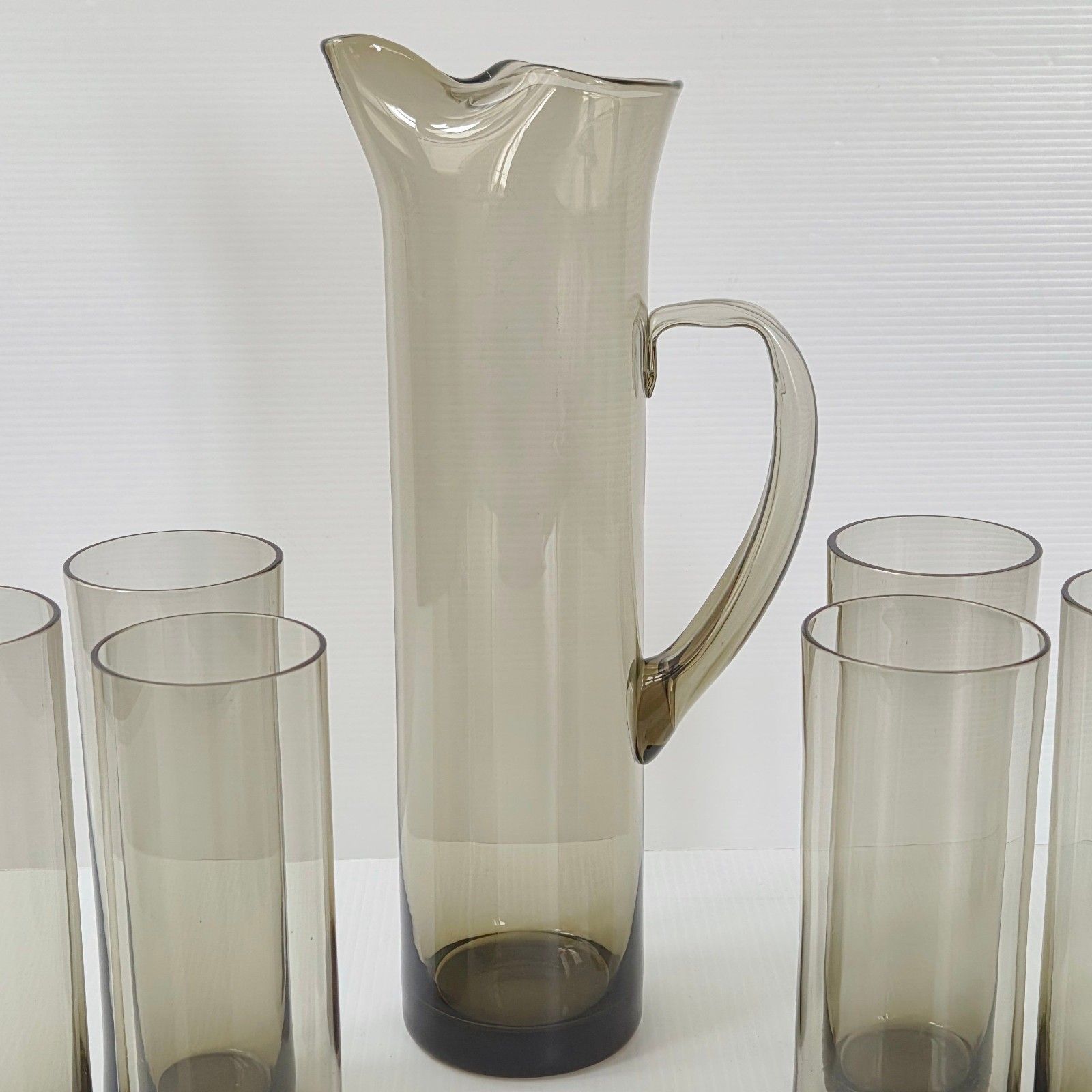 Service A Orangeade Vintage 1960 En Verre Fume 7 Pieces 60s Retro Annees 60 photo for sale