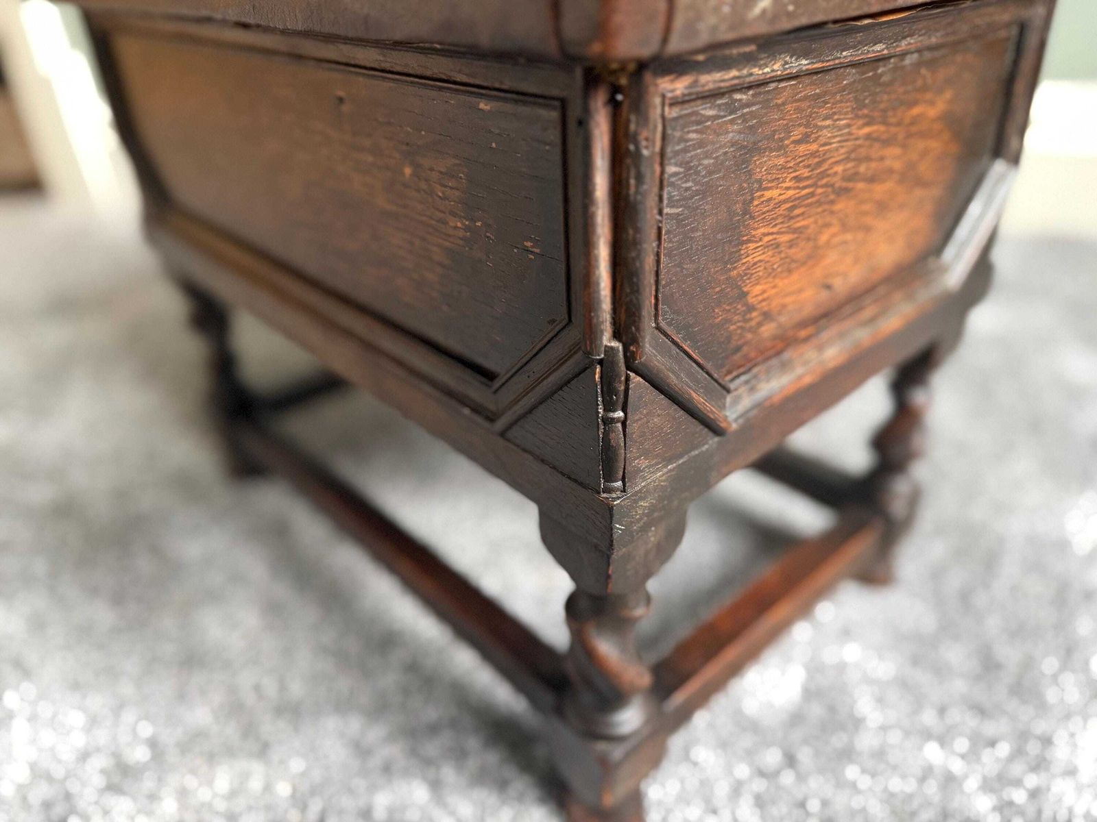 photo for sale Vintage Upholstered Stool With Storage Dressing Table Stool
