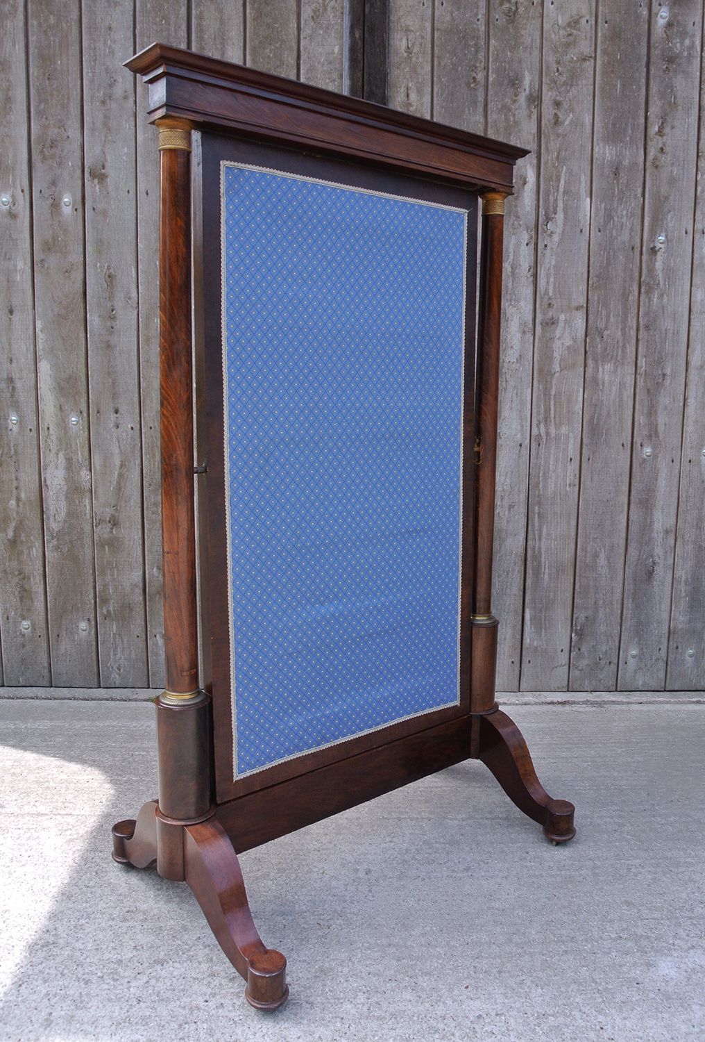 Regency Cheval Mirror Of French Empire Design With Brass Mounts C. 1815 photo for sale