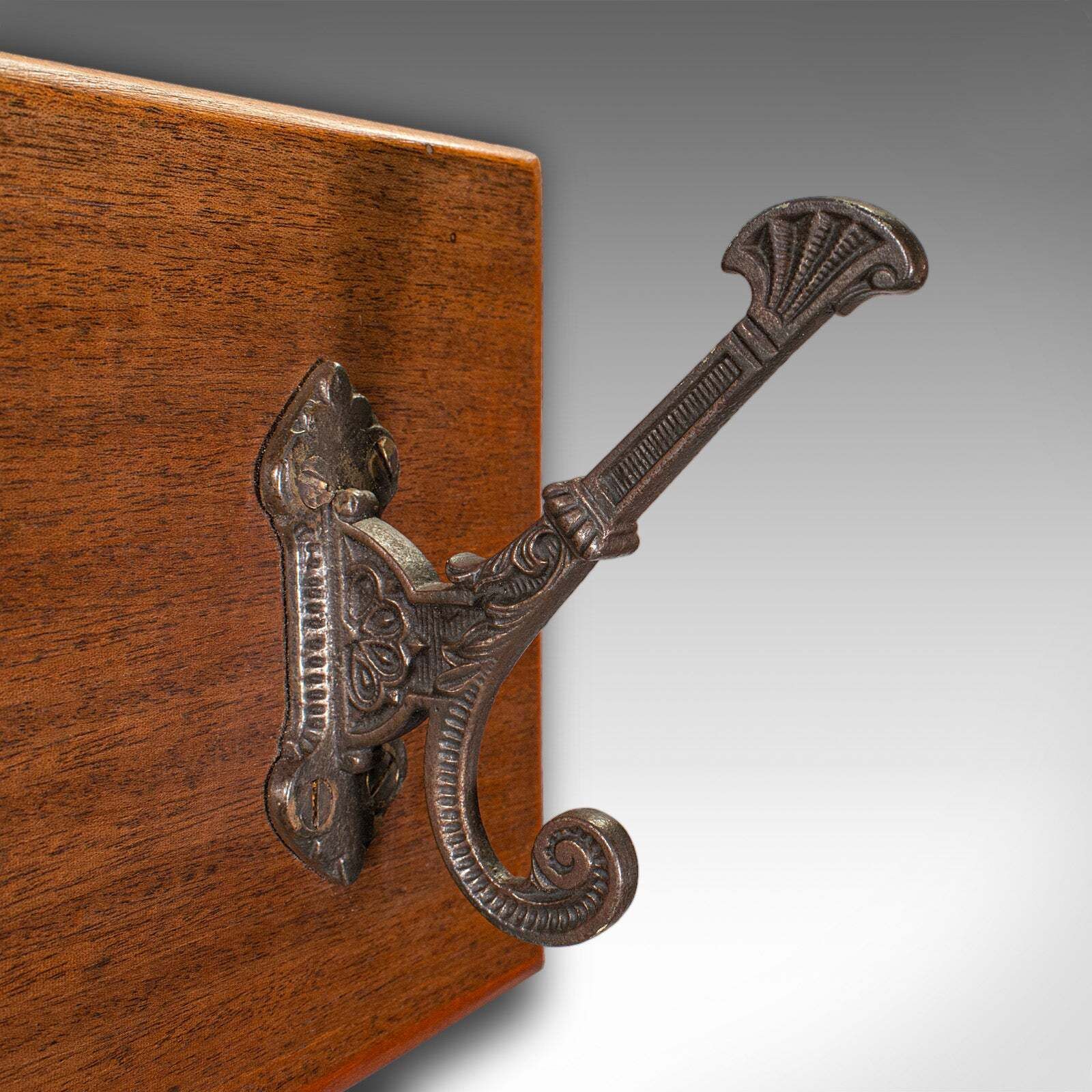 Antique Coat Rack, English, Cloakroom, Reception Hall, Mounted Hooks, Victorian photo vintage