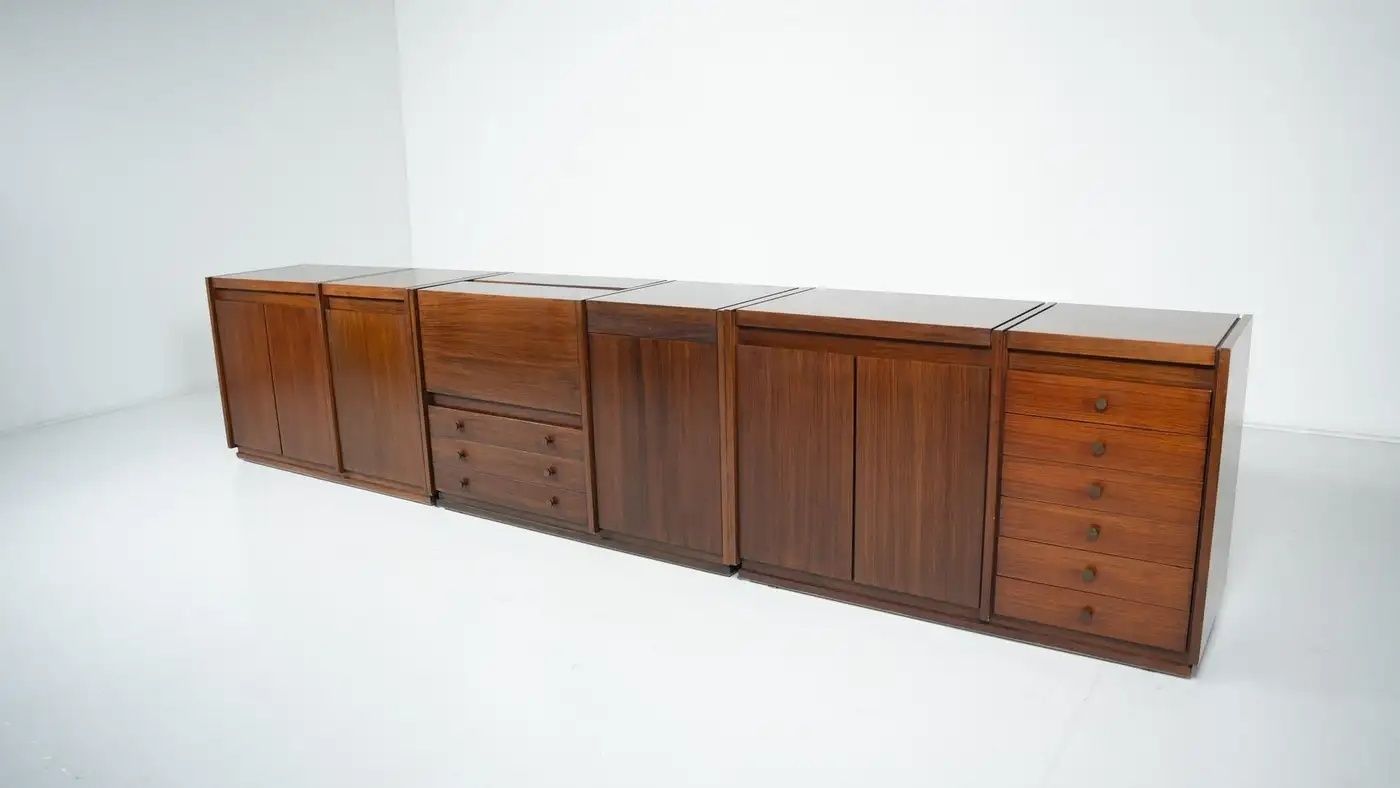 Mid Century Modern Wooden Sideboard, Tecno Borsani, Italy, 1960s