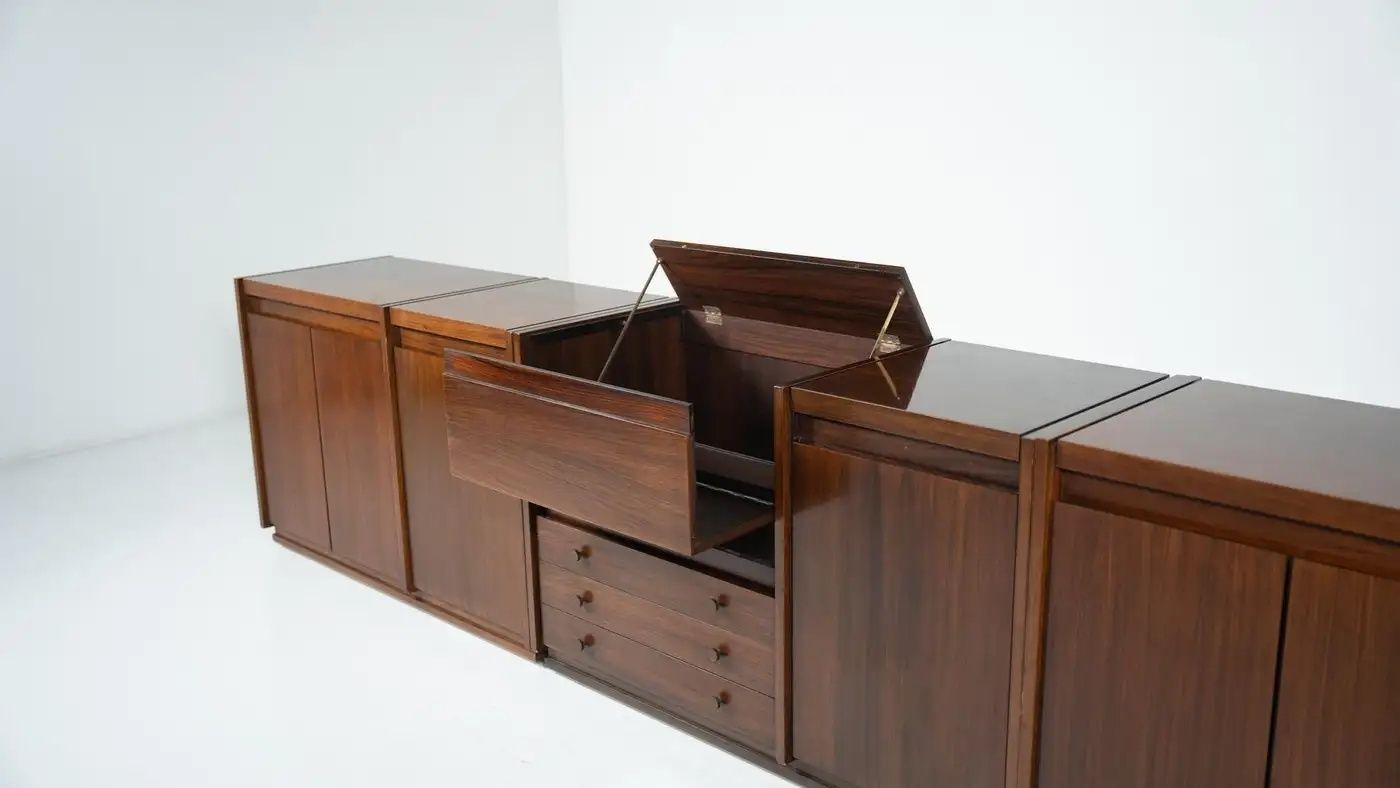 Mid Century Modern Wooden Sideboard, Tecno Borsani, Italy, 1960s photo vintage