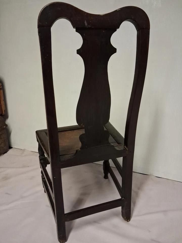 photo for sale Antique Welsh Oak Chair With Vase Back And Deep Patina Aprox 300 Years Old