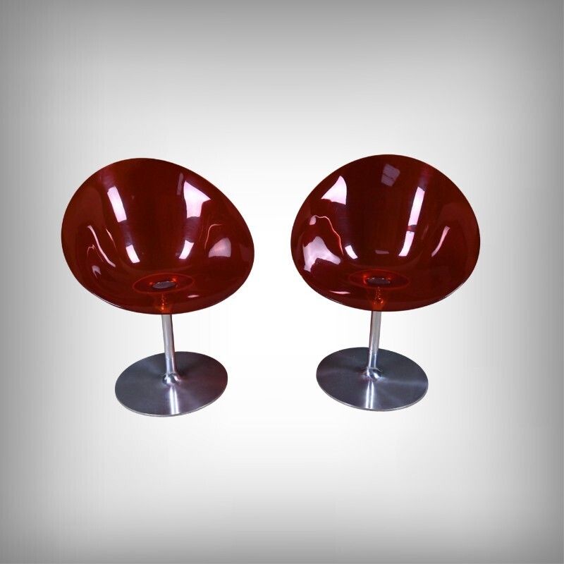 Pair Of Eros Armchairs In Polycarbonate, By P. Starck – 2001
