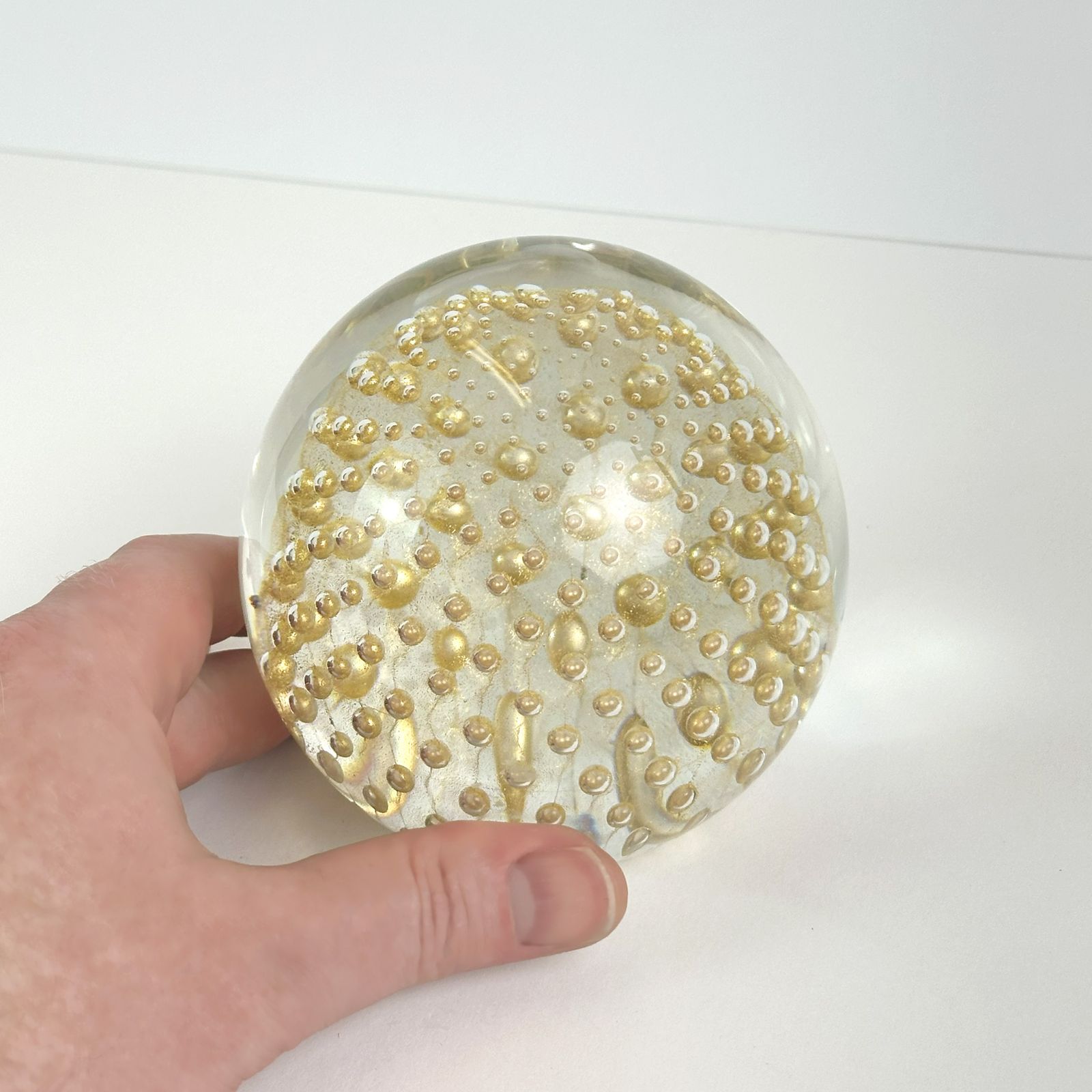 Large Murano Glass Bullicante Paperweight By Cenedese, Italy, 1980s photo vinterior