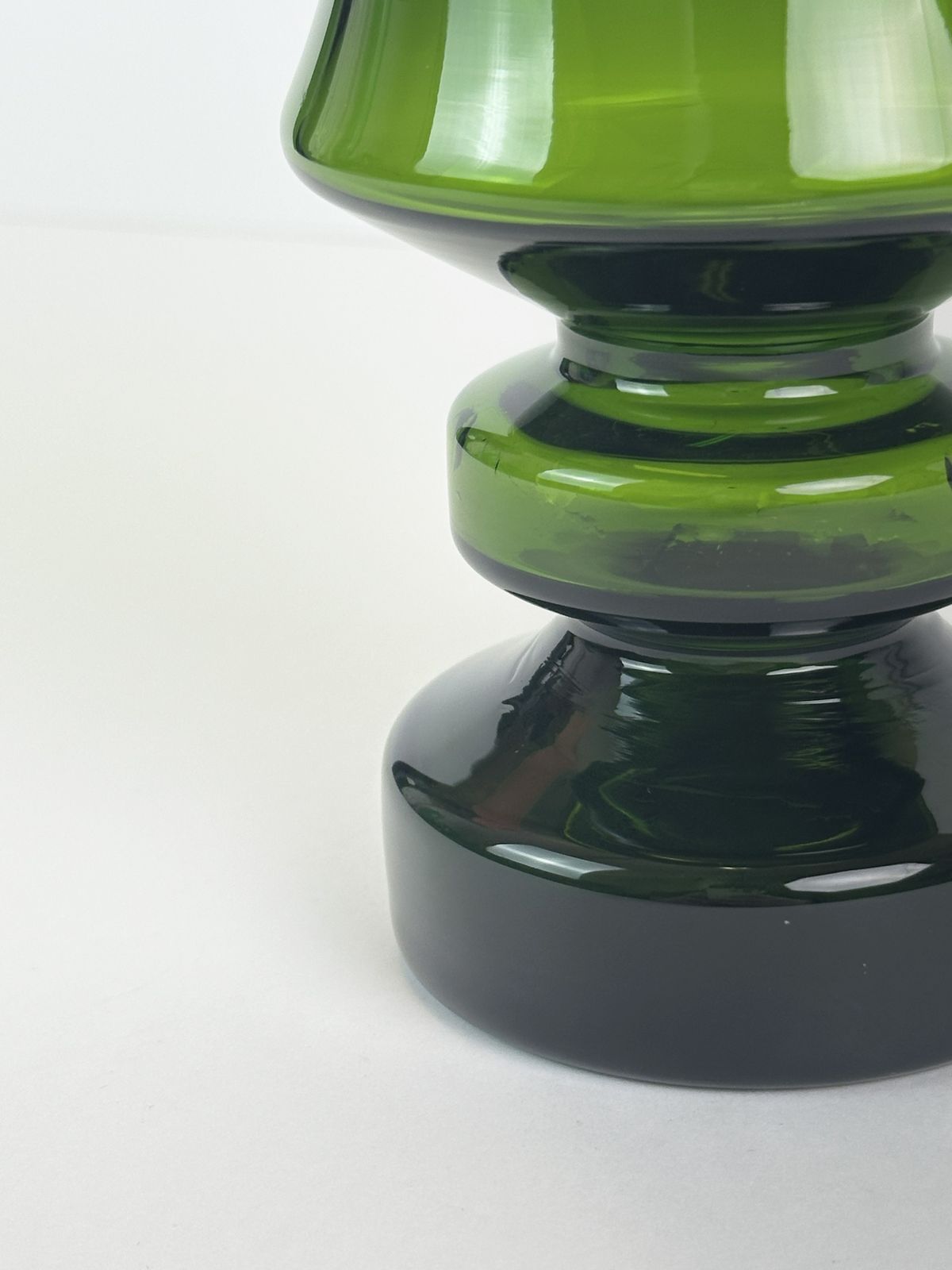 Mid Century Hooped Green Glass Vase By Tamara Aladin For Riihimaki, Finland, 1960s photo Home Decor