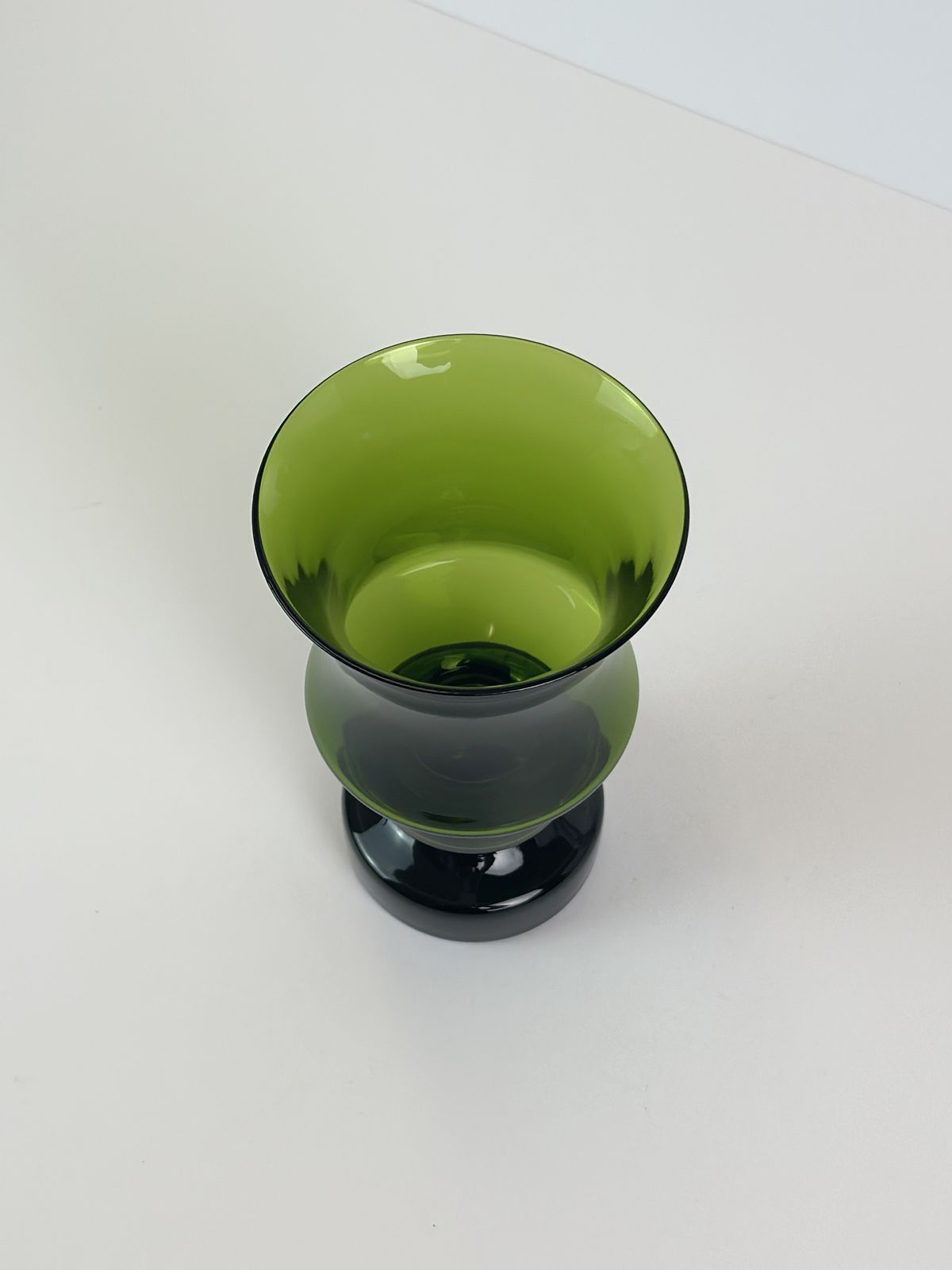Mid Century Hooped Green Glass Vase By Tamara Aladin For Riihimaki, Finland, 1960s photo vinterior