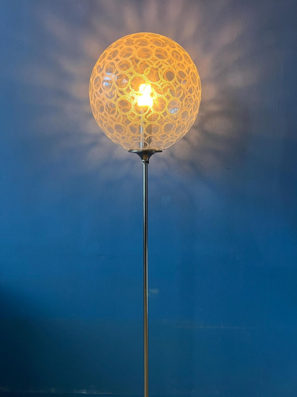 Vintage Glass Floor Lamp By Doria Leuchten photo for sale