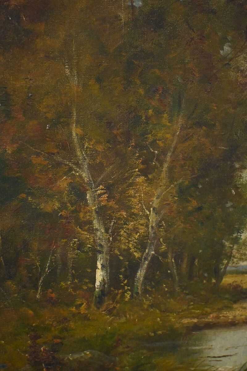 Painting "Pond Under The Woods" Signed A. Salvignac – Early 20th Century photo buy