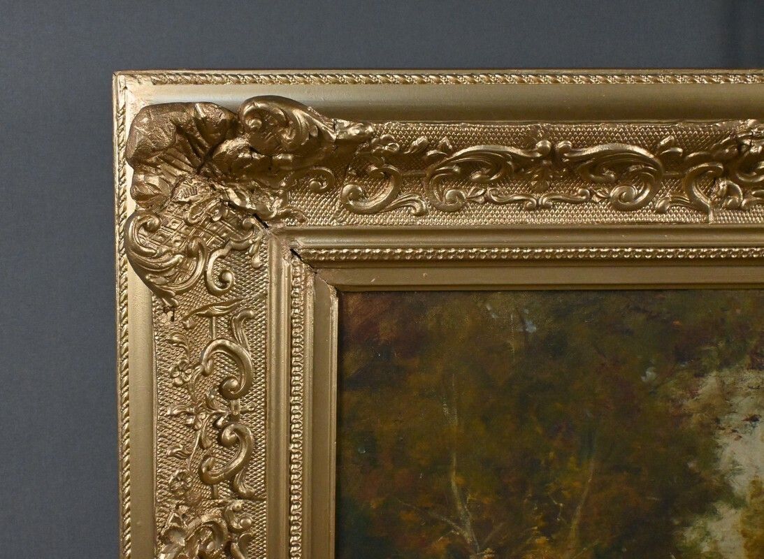1110.0 Painting "Pond Under The Woods" Signed A. Salvignac – Early 20th Century photo