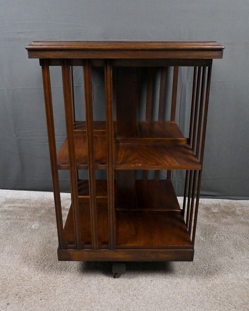photo for sale Mahogany Revolving Bookshelf, England – Mid 20th Century