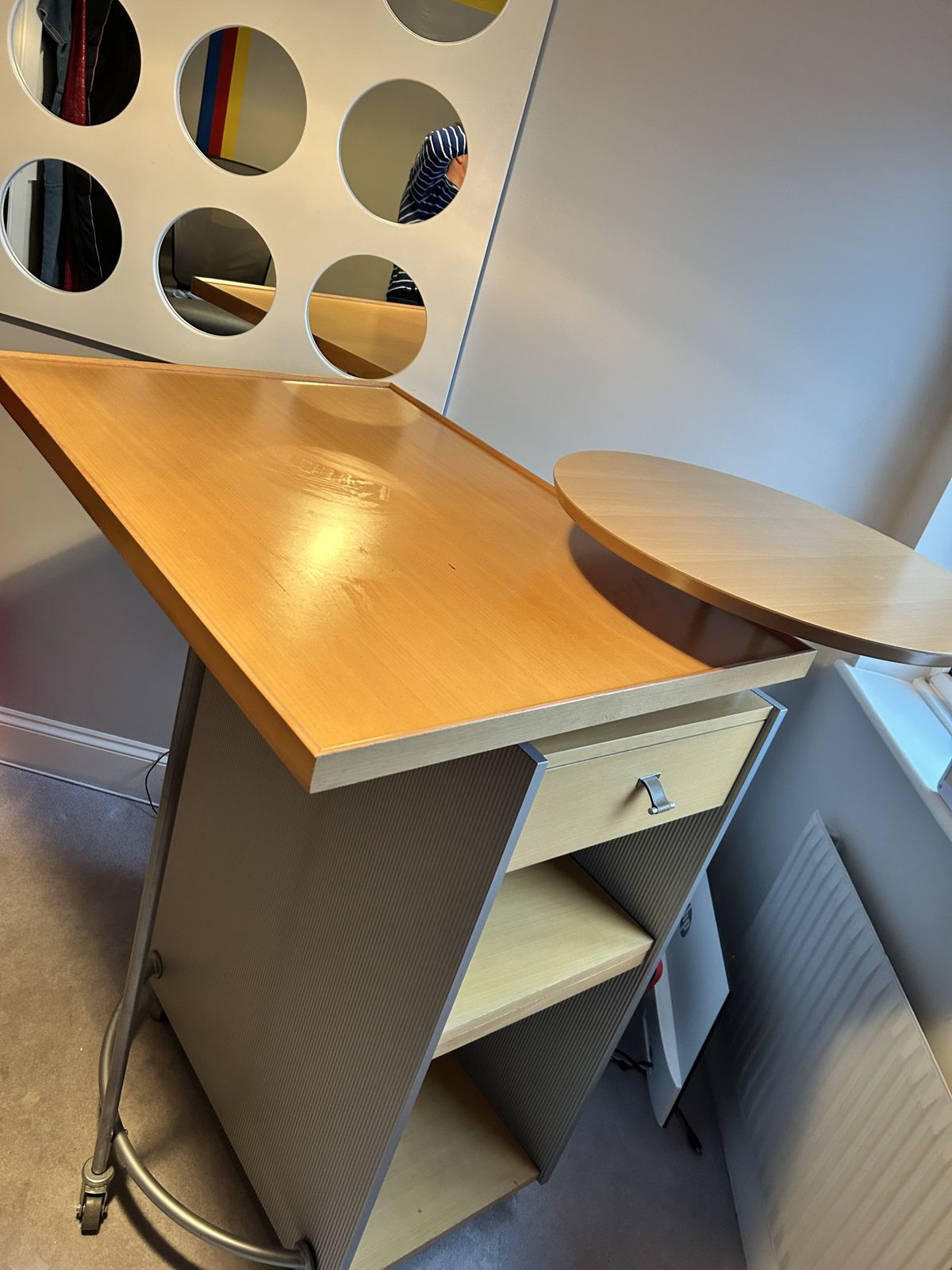 Ligne Roset Modernist Drafting Desk & Chair  Designed By Peter Maly. photo vintage