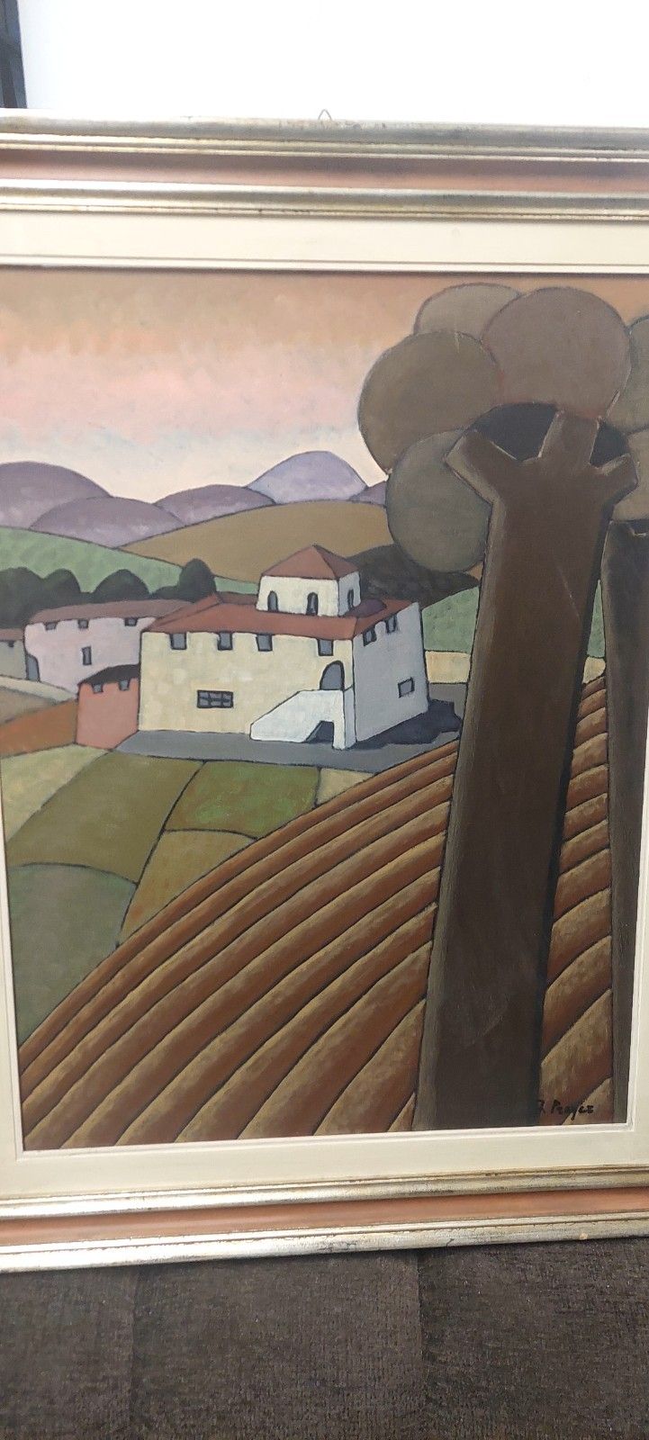 Dipinto Olio Su Tela Paesaggio Prayer ( 1924 ) 80 X  60  Cm photo Art