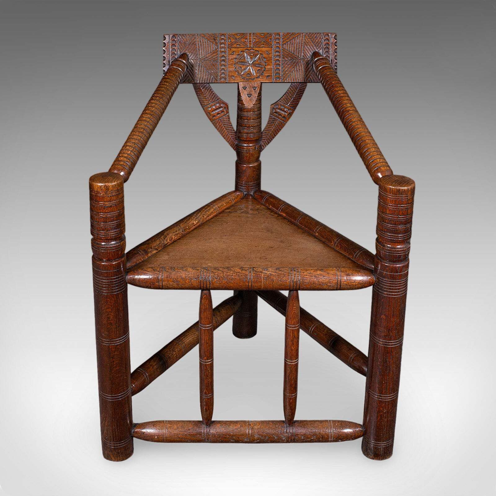 Antique Old Saxon Armchair, English, Oak, Turner's Chair, Elbow Seat, Victorian photo furniture