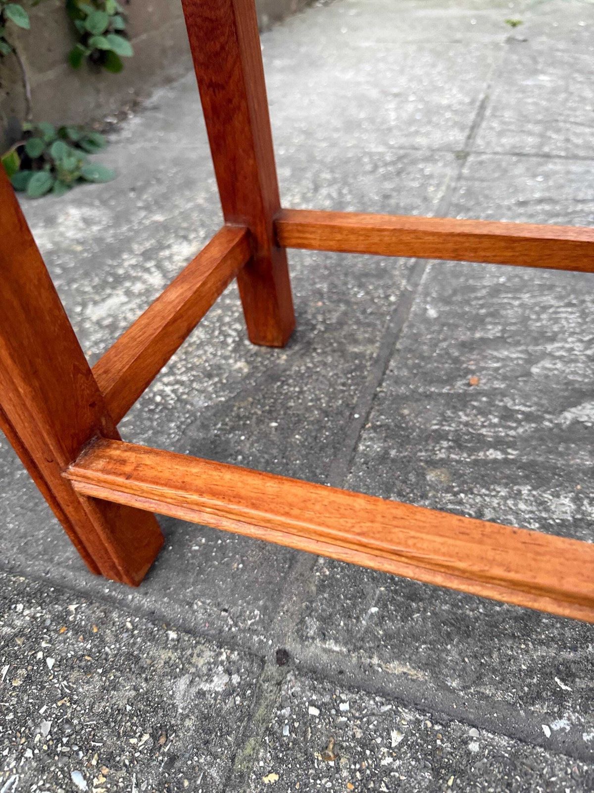 photo vinterior Vintage Chinoiserie Table Hardwood Oriental Inspired Side Accent Table, Plant Stand