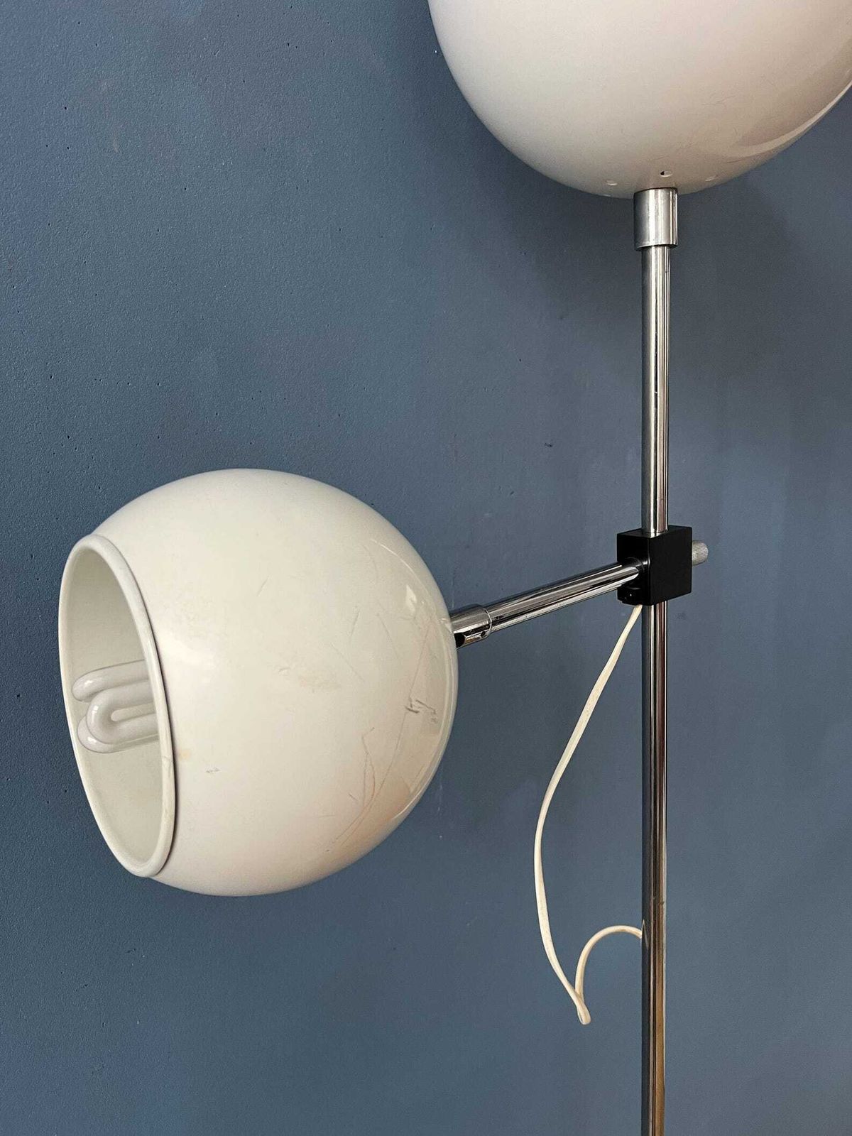 Lighting White Mid Century Space Age Eyeball Floor Lamp photo