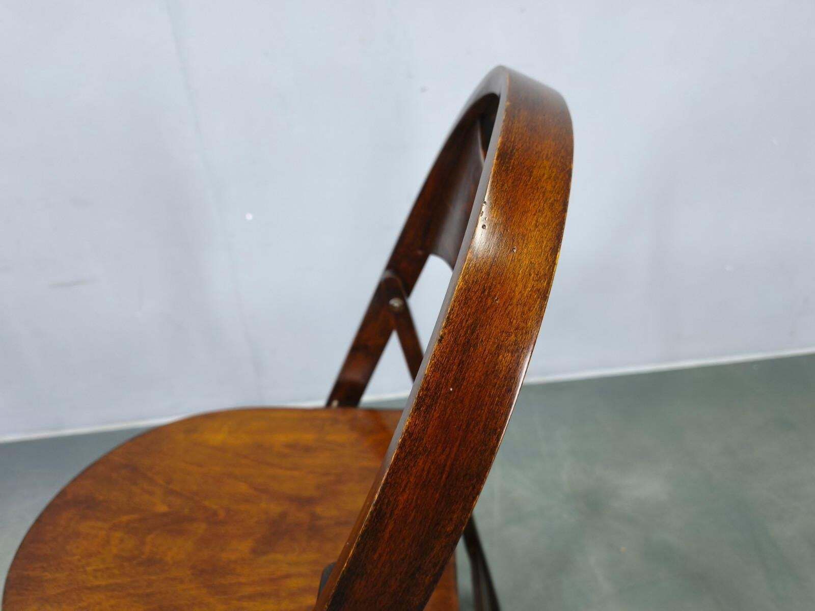 Pair Of Bauhaus Folding Chairs B751 By Ligna, Czechoslovakia 1930s photo vintage