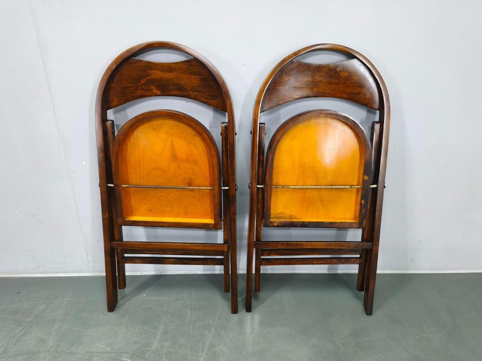 photo buy Pair Of Bauhaus Folding Chairs B751 By Ligna, Czechoslovakia 1930s