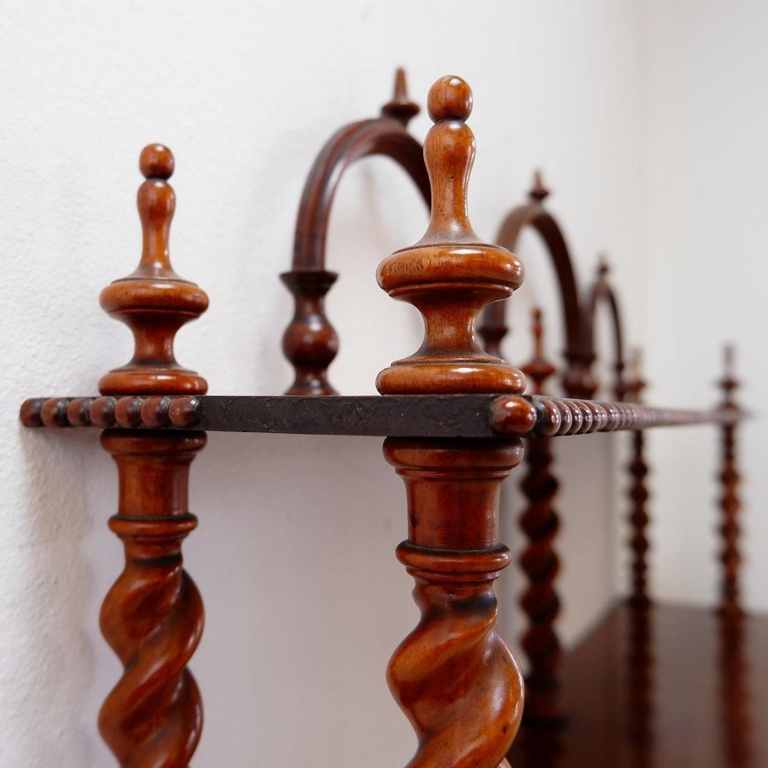 photo for sale Antique Spool Style Bookcase, Turned Wood, Rustic Charm, 20th Century