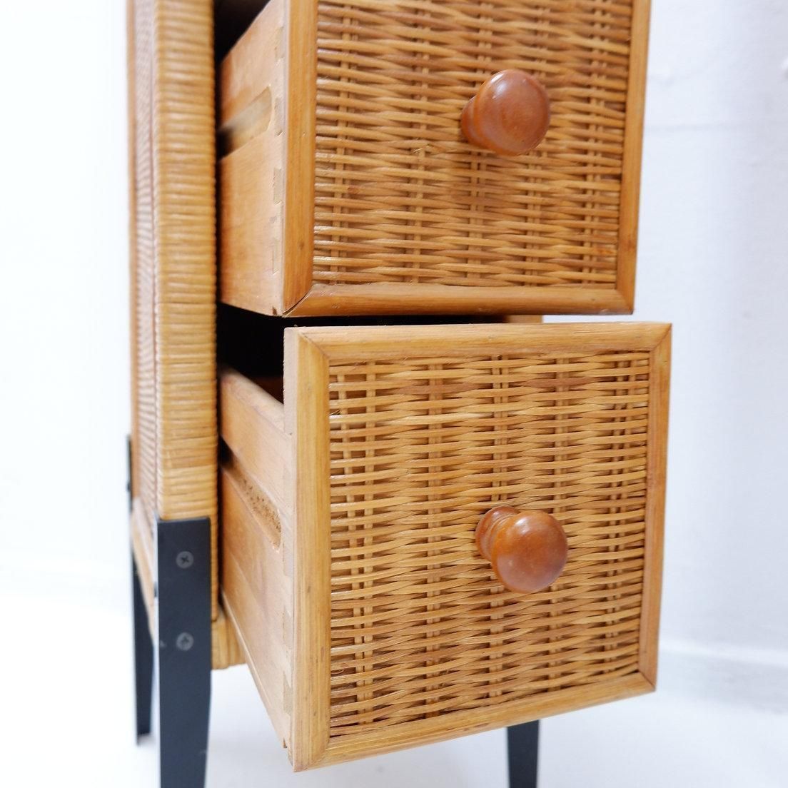 Furniture Pair Of Small Vintage Five Drawer Chests Of Drawers photo