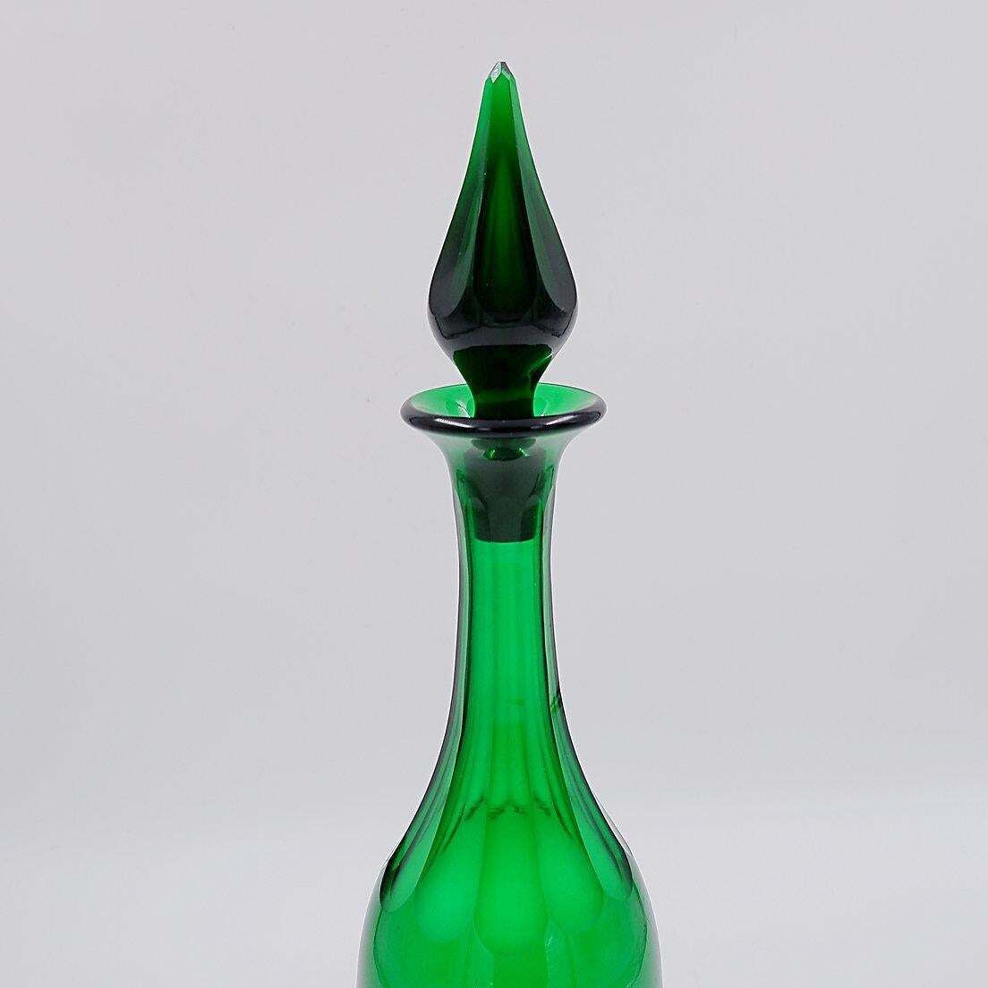 Home Decor 19th Century Green Glass Decanter   England, Circa 1870. photo