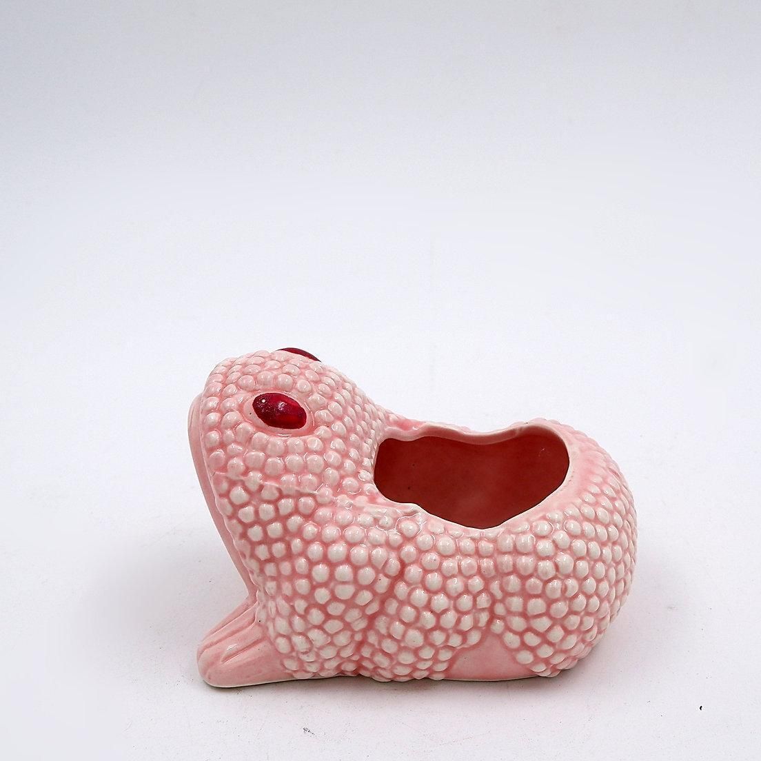 Vintage Powder Pink Frog Planters In The Style Of Jean Roger photo buy