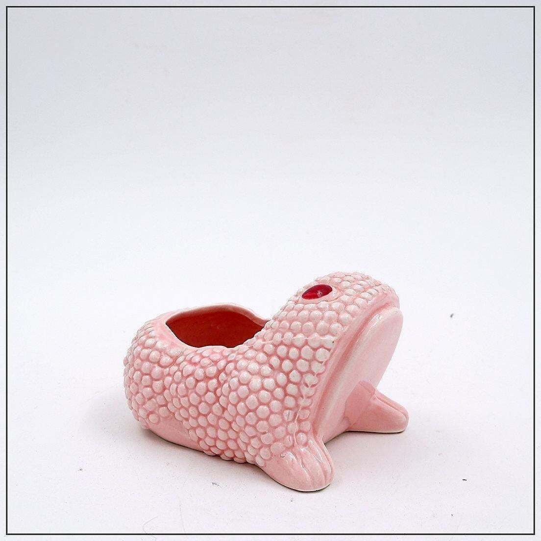 photo furniture Vintage Powder Pink Frog Planters In The Style Of Jean Roger