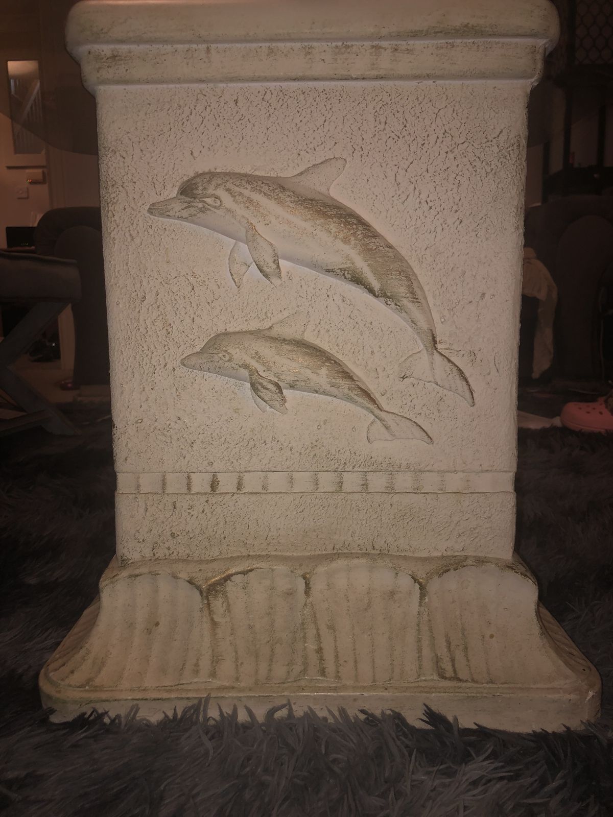 Vintage Dolphin Pedestal Coffee Table – 80s/90s Coastal Chic photo 200.0