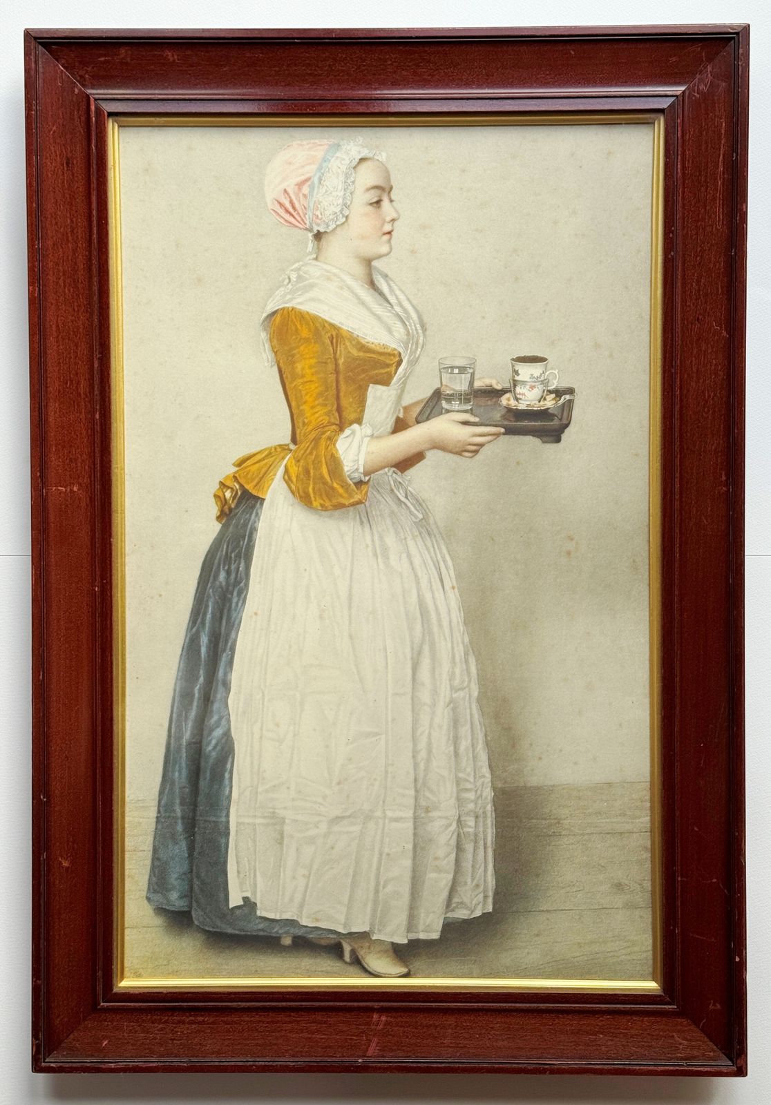Jean étienne Liotard (1702–1789)   'The Chocolate Girl'   Original Antique Print