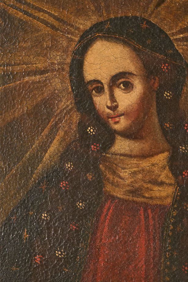 Small 17th Century Oil On Canvas Of Mary photo Art